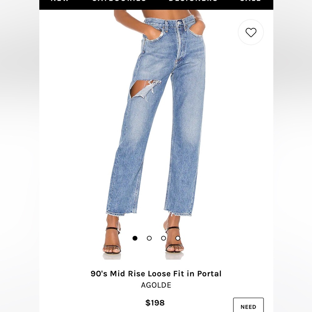 agolde 90s mid rise loose fit in portal